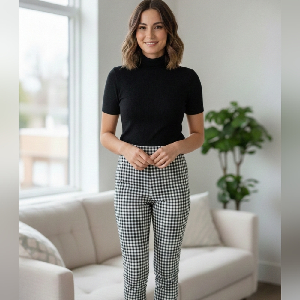 Michael Kors Collection Gingham Pants NWT Size 8 Mede In Italy